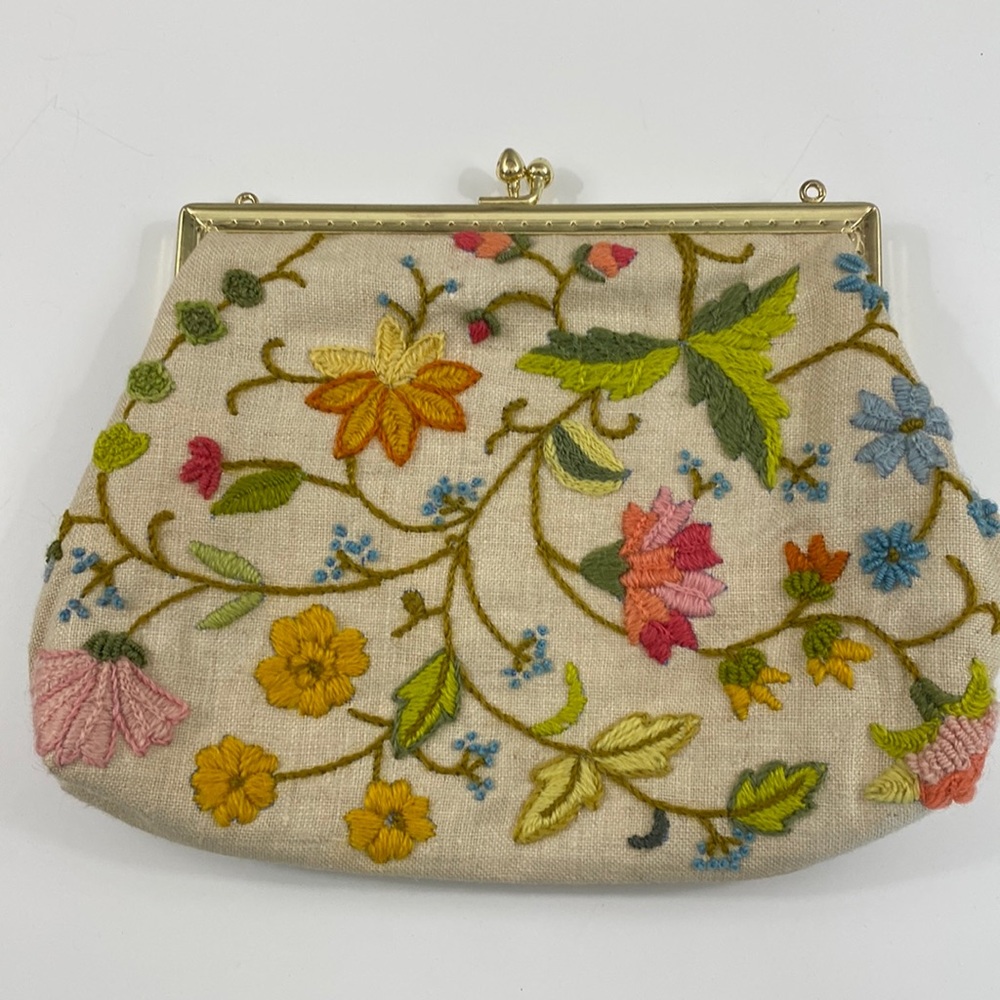 Vintage embroidery clutch